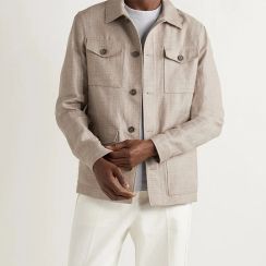 2 pcs Mens Eco Friendly Long Sleeve Linen Jacket