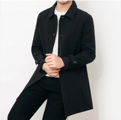 2 pcs Mens Casual Trench Coat